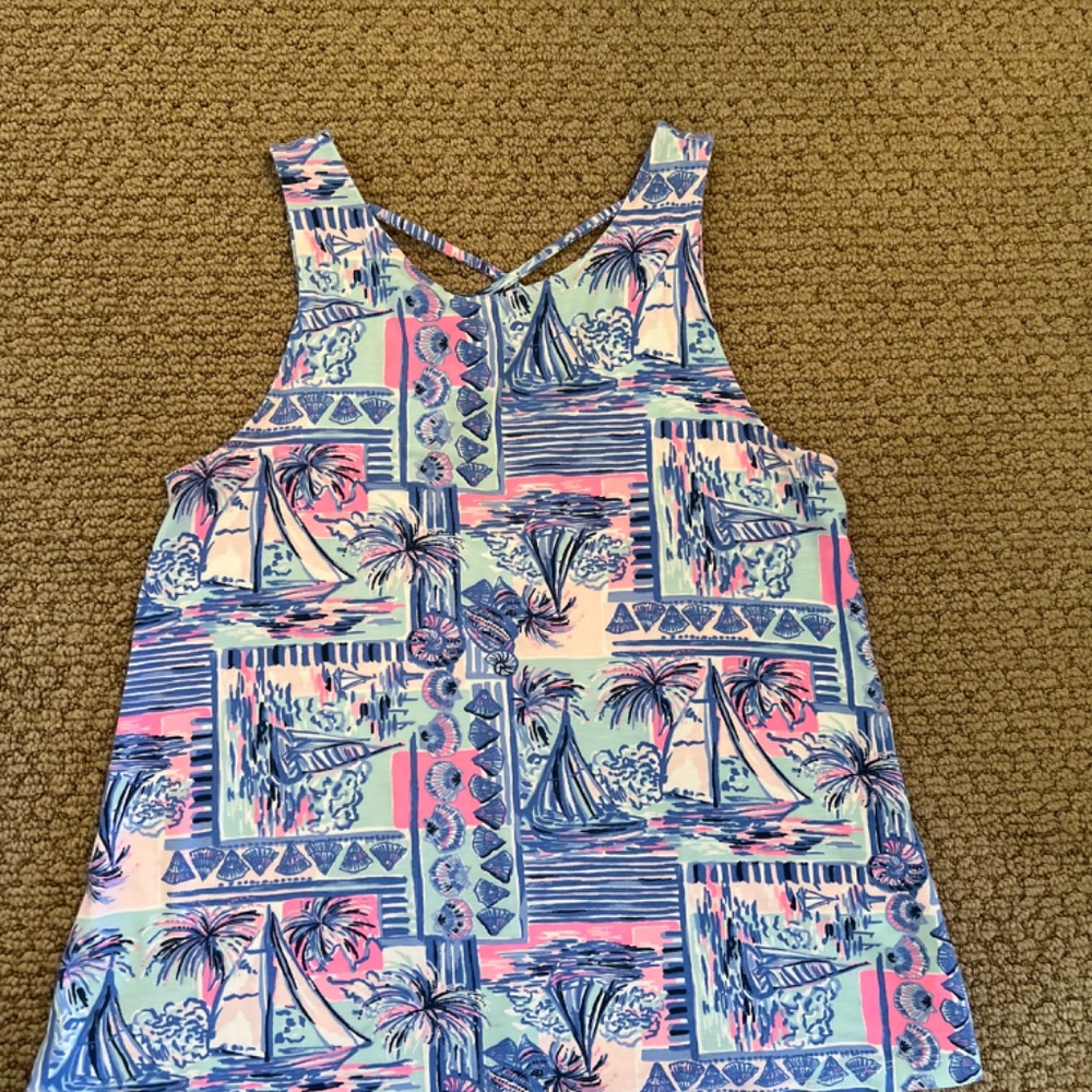 Lilly Pulitzer- Kristen Top Whisper Blue Yeah Buoy Size XS - Picture 4 of 5